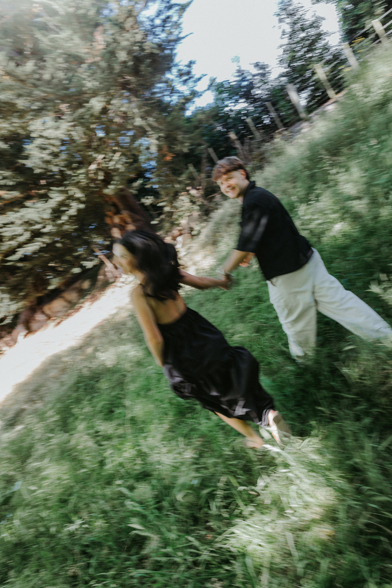 Hannah and Jackson among the trees